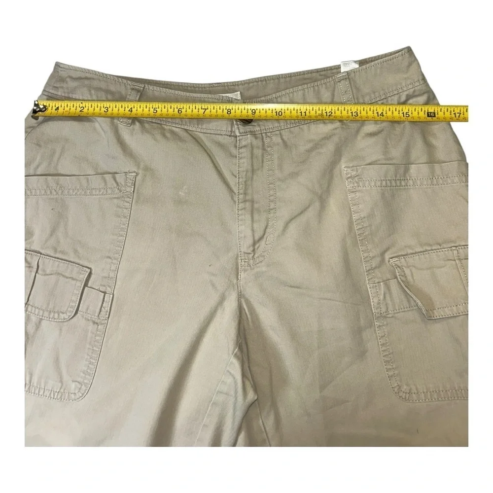 Cato Women Pants 8 Beige Capri Rhinestone City Contemporary Stretch Cargo Modern